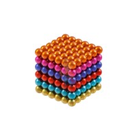 Forceberg Cube - куб из магнитных шариков 2,5 мм, золотой, 512 элементов - Forceberg Cube - куб из магнитных шариков 6 мм, цветной, 216 элементов