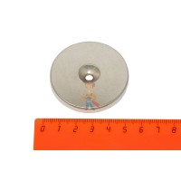 Неодимовый магнит диск 27х5 мм, N35 - Неодимовый магнит диск 50х5 мм с зенковкой 5/13 мм