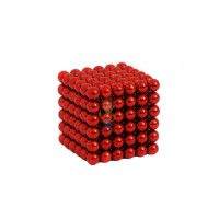 Forceberg Cube - Куб из магнитных шариков 10 мм, стальной, 125 элементов - Forceberg Cube - куб из магнитных шариков 5 мм, красный, 216 элементов