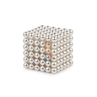 Forceberg Cube - куб из магнитных шариков 5 мм, золотой, 216 элементов - Forceberg Cube - куб из магнитных шариков 6 мм, жемчужный, 216 элементов